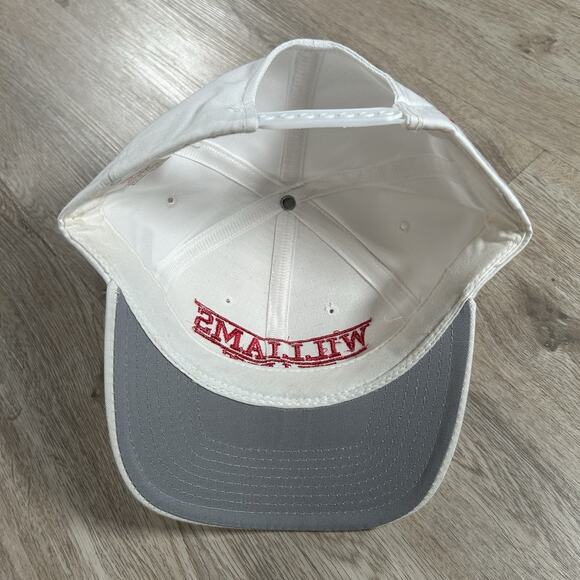 Vintage New Era Williams‎ Bulldog Snapback Hat White Split Bar Line Cap - Picture 3 of 8